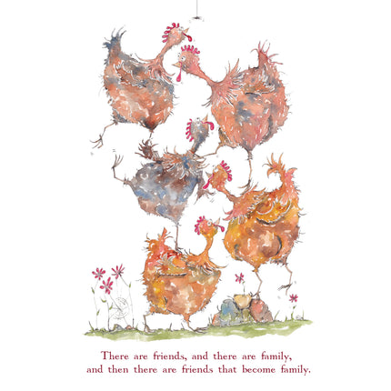 Friends as Family Greeting Card - Patchworkdog Designs