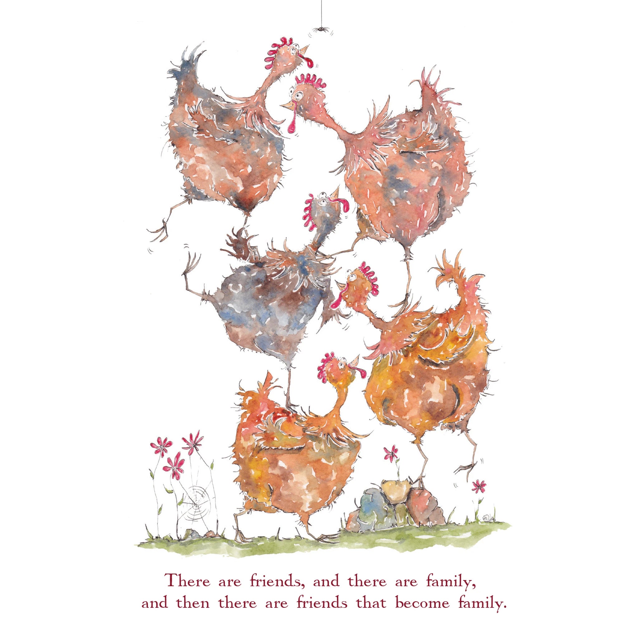 Friends as Family Greeting Card - Patchworkdog Designs