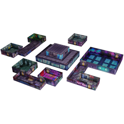 Tenfold Dungeon Cyberpunk City terrain assembled