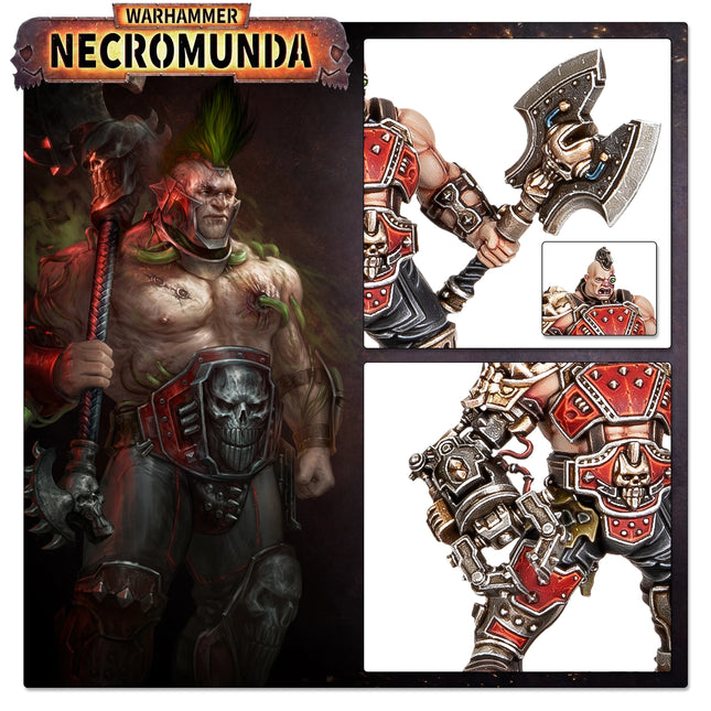Necromunda Goliath Forge Bosses & Sumpkrocs miniatures, unpainted