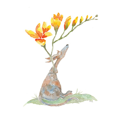 Kanga Freisa Greeting Card - Patchworkdog Designs