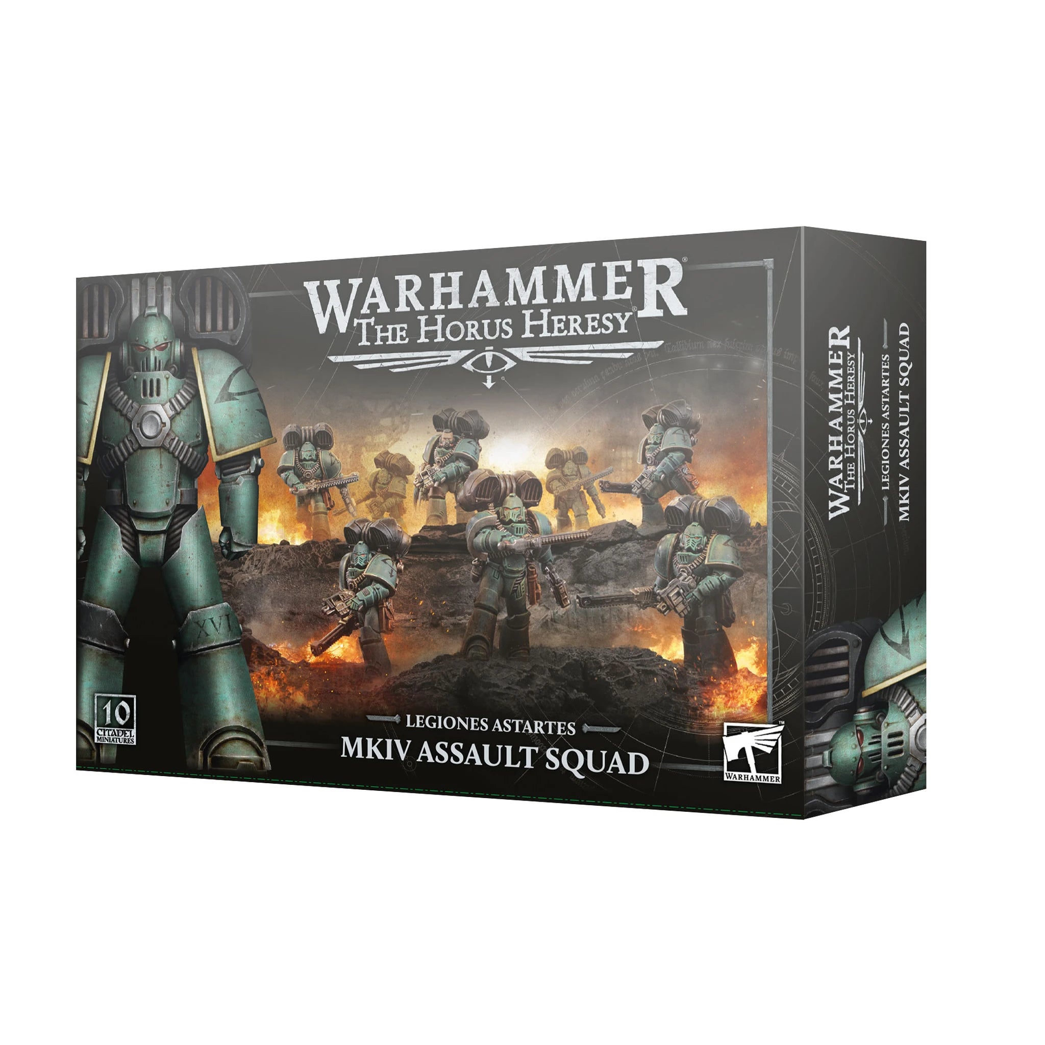 Legion Astartes Mk.IV Assault Squad box art, official Games Workshop packaging