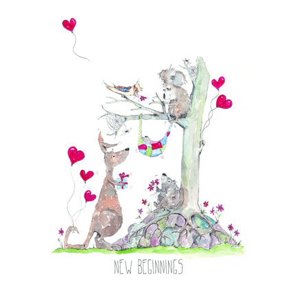 New Beginnings Greeting Card - Patchworkdog Designs