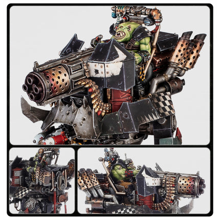 Big Mek Dakkarig blitzkannon and rider detail views