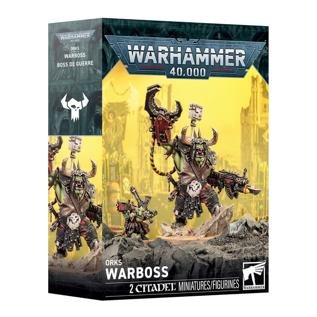 Orks Warboss box art, official Games Workshop packaging