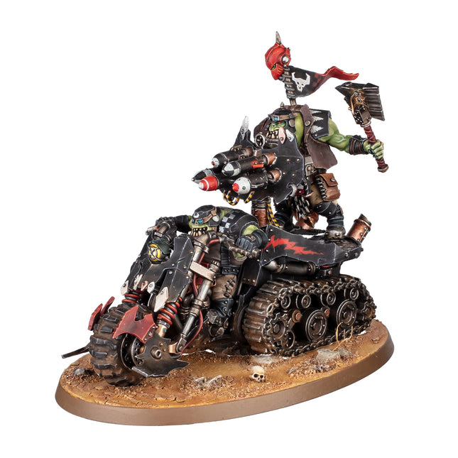 Ork Wartrakk miniature, painted, studio view