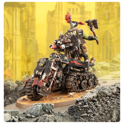 Ork Wartrakk on the battlefield, painted
