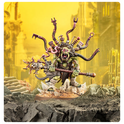 Ork Weirdboy on the battlefield, painted