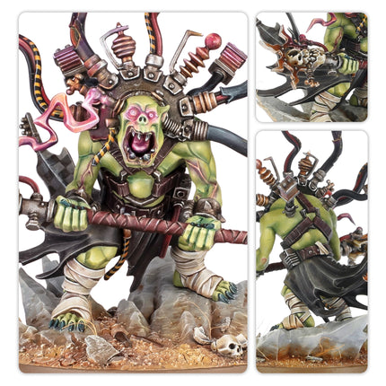 Ork Weirdboy face and copper staff detail views