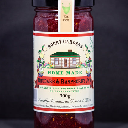 Rhubarb & Raspberry Jam 300g by Rocky Gardens