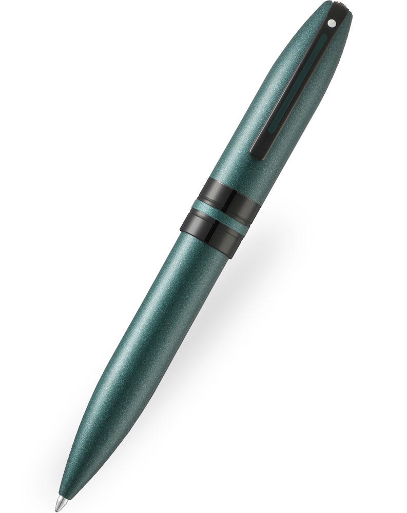 Sheaffer Icon ballpoint pen in metallic green lacquer with black PVD trim