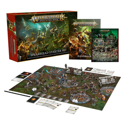 Warhammer Age of Sigmar Spearhead Starter Set box art, official Games Workshop packaging