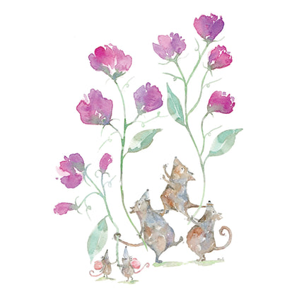 Sweetpea Greeting Card - Patchworkdog Designs