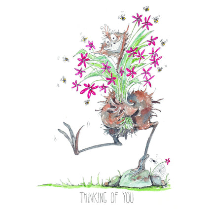 Thinking of You Greeting Card - Patchworkdog Designs