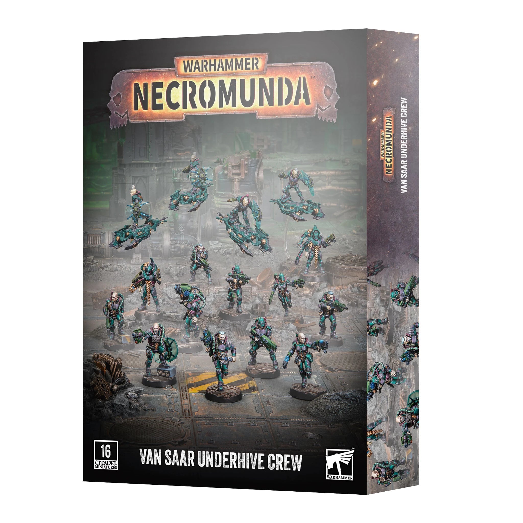 Necromunda Van Saar Underhive Crew box art, official Games Workshop packaging