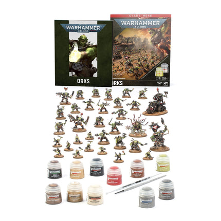 Warhammer 40000 Getting Started with Orks box art, official Games Workshop packaging