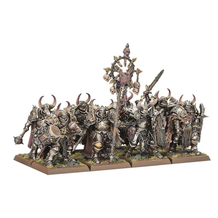 Chaos Knights and Chaos Warriors miniatures, unpainted