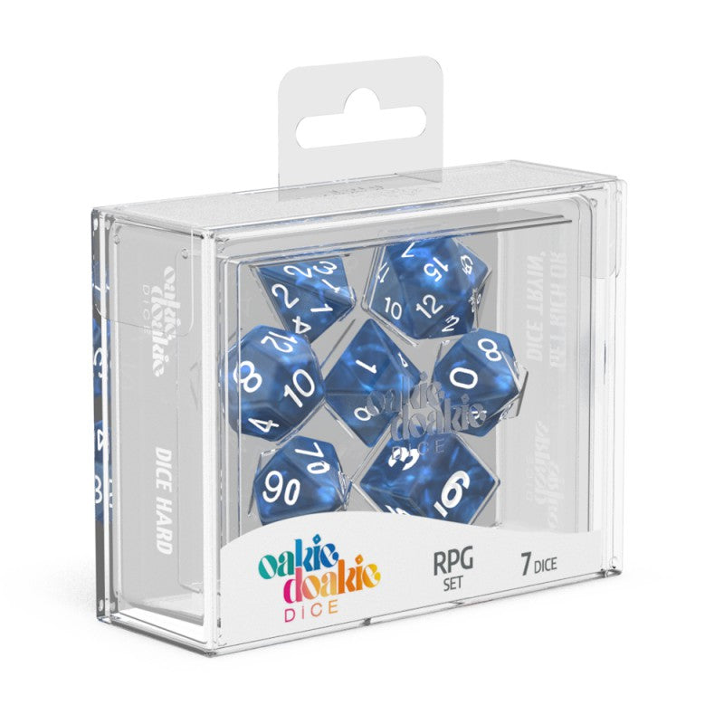 RPG 7 Dice Set Oakie Dokie - Marble Blue