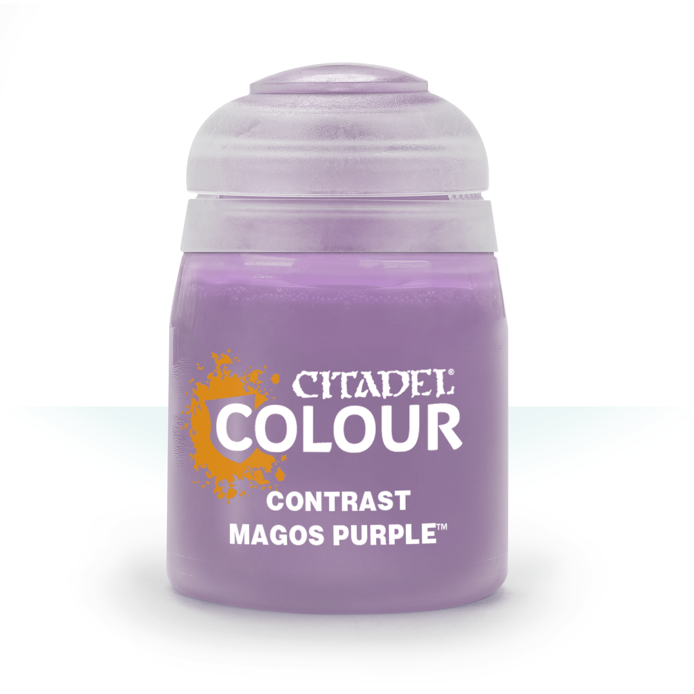 a close up of a purple color on a white background