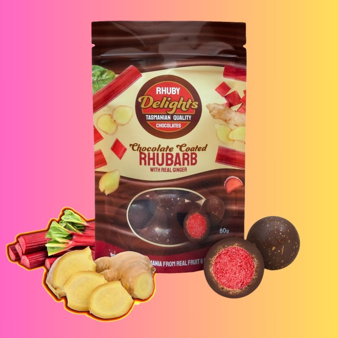 a bag of chocolate covered nuts next to a pile of radishes