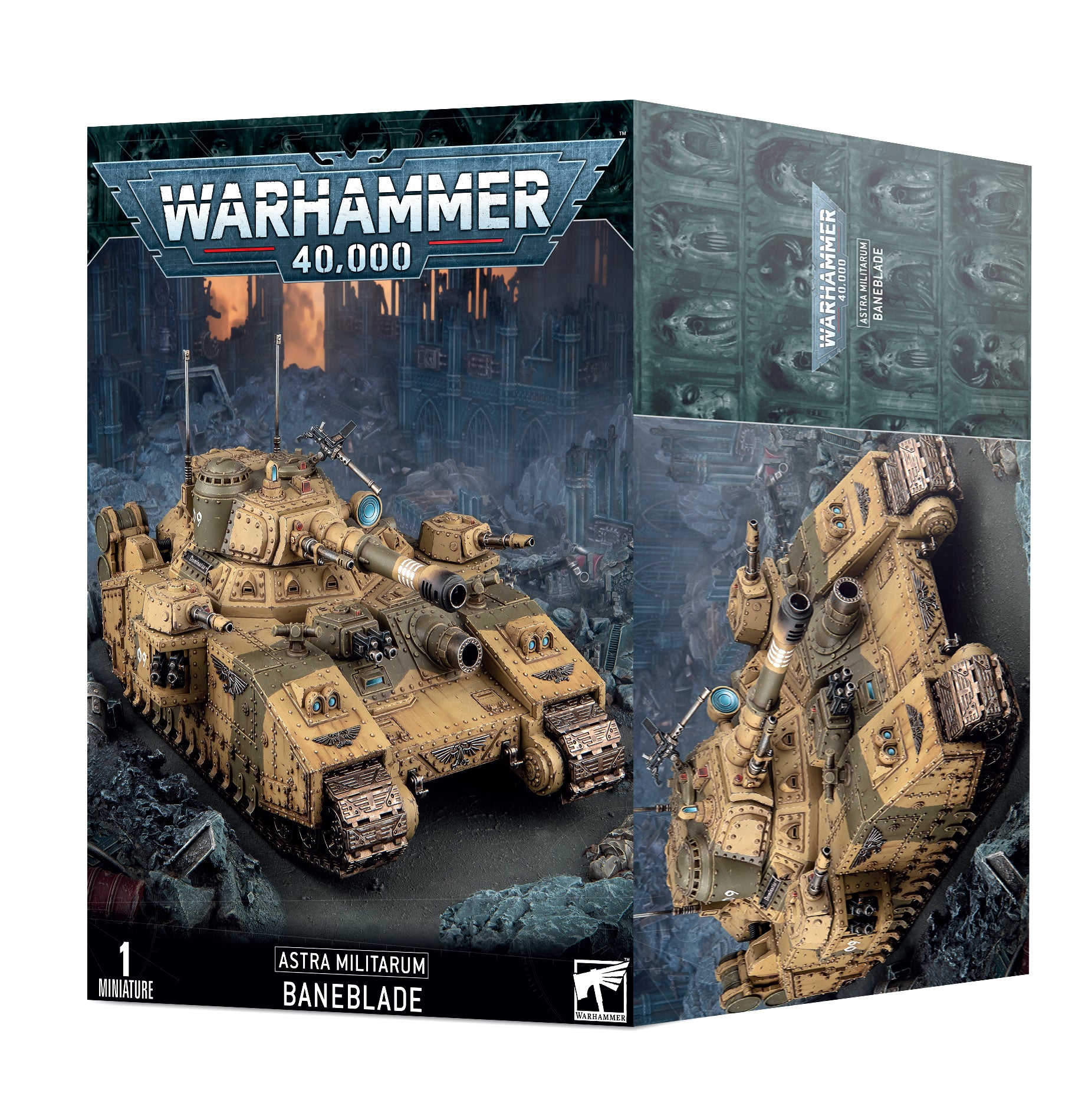 a box with a model of a tank in it