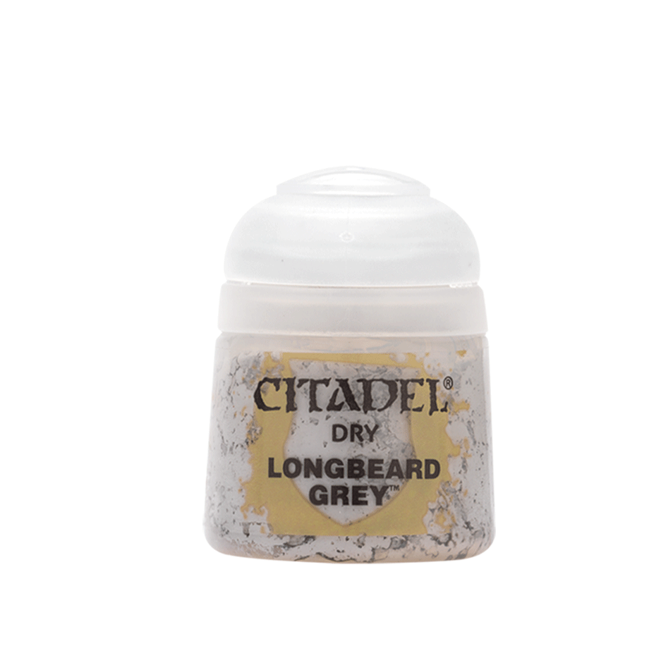 a close up of a small jar of longbeard grey