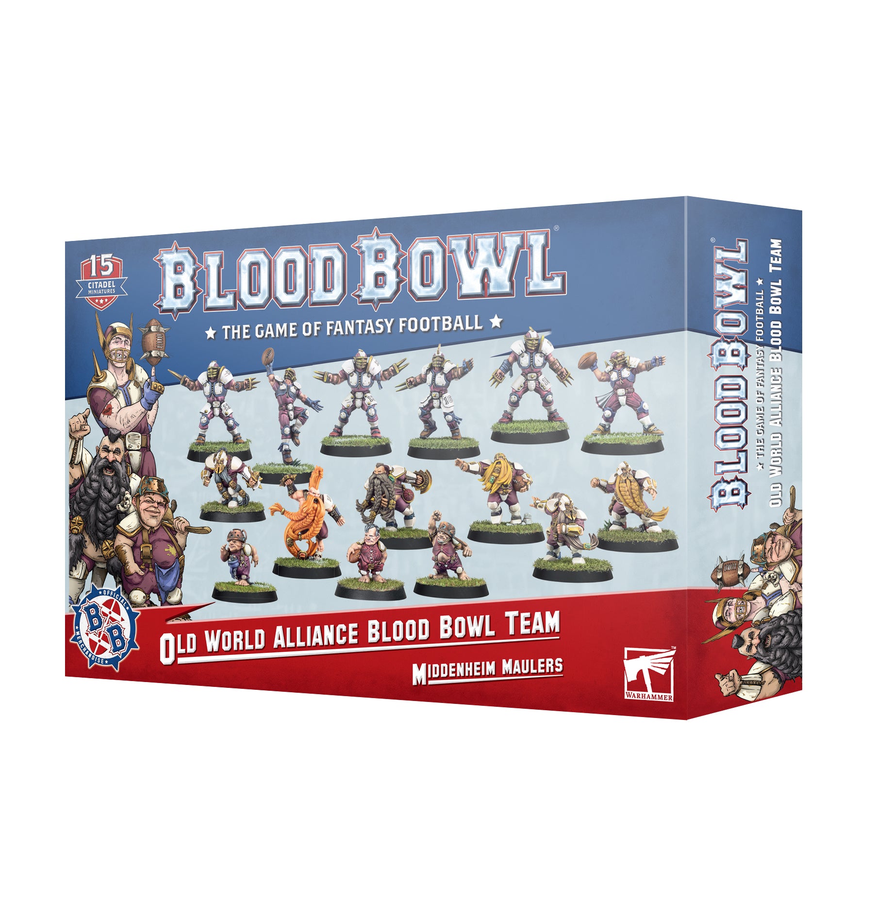 a box of blood bowl miniatures