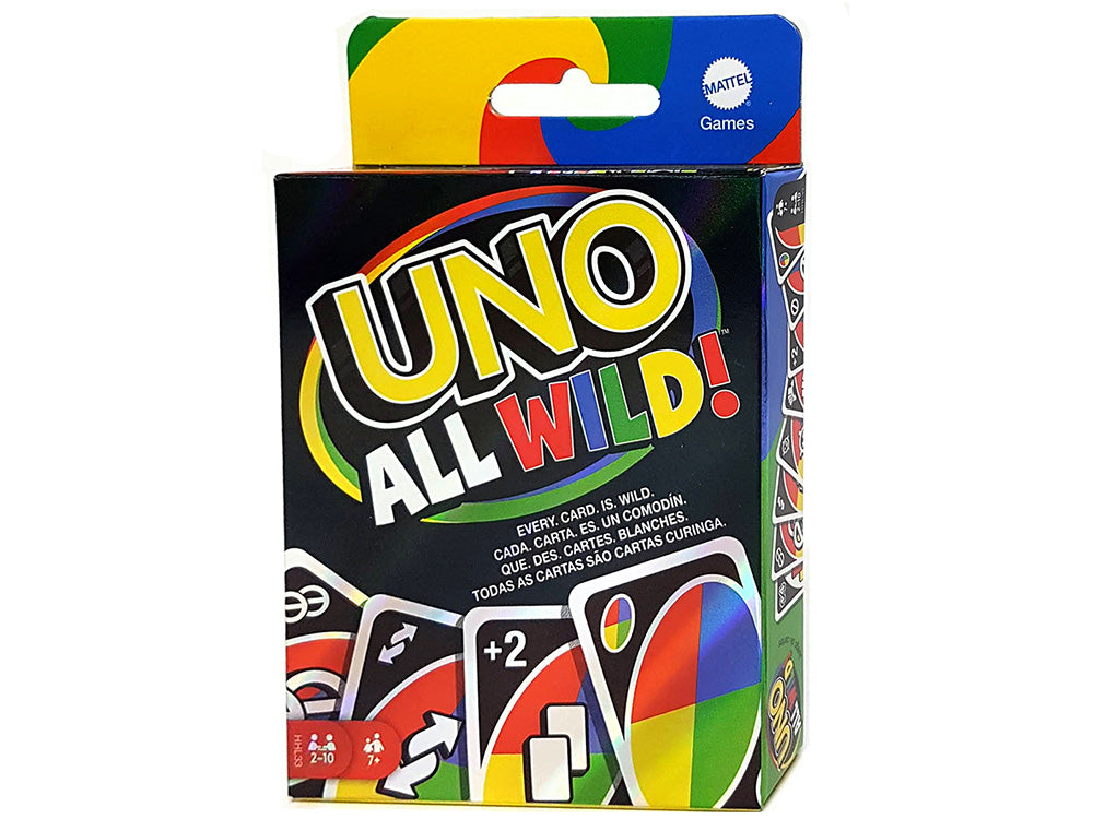 uno all wild card game in a box