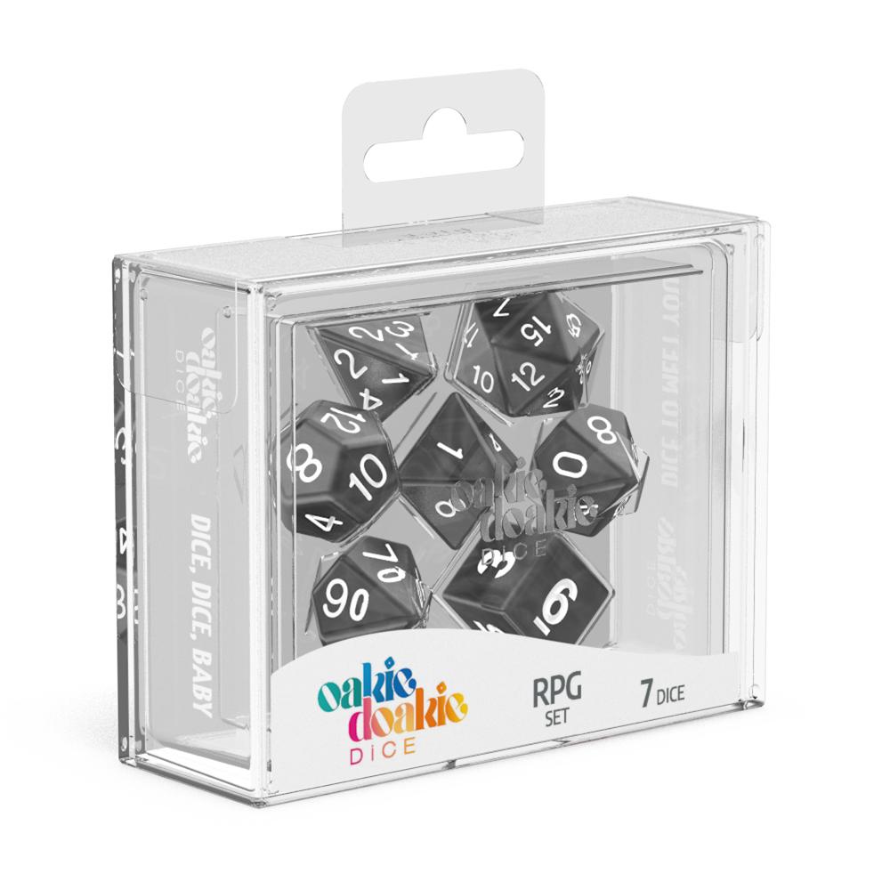 RPG 7 Dice Set Oakie Dokie - Marble Black