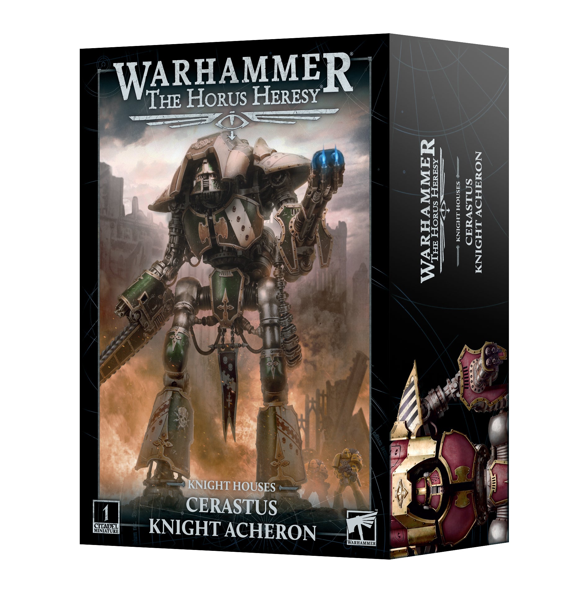 a box with a picture of a warhammer robot