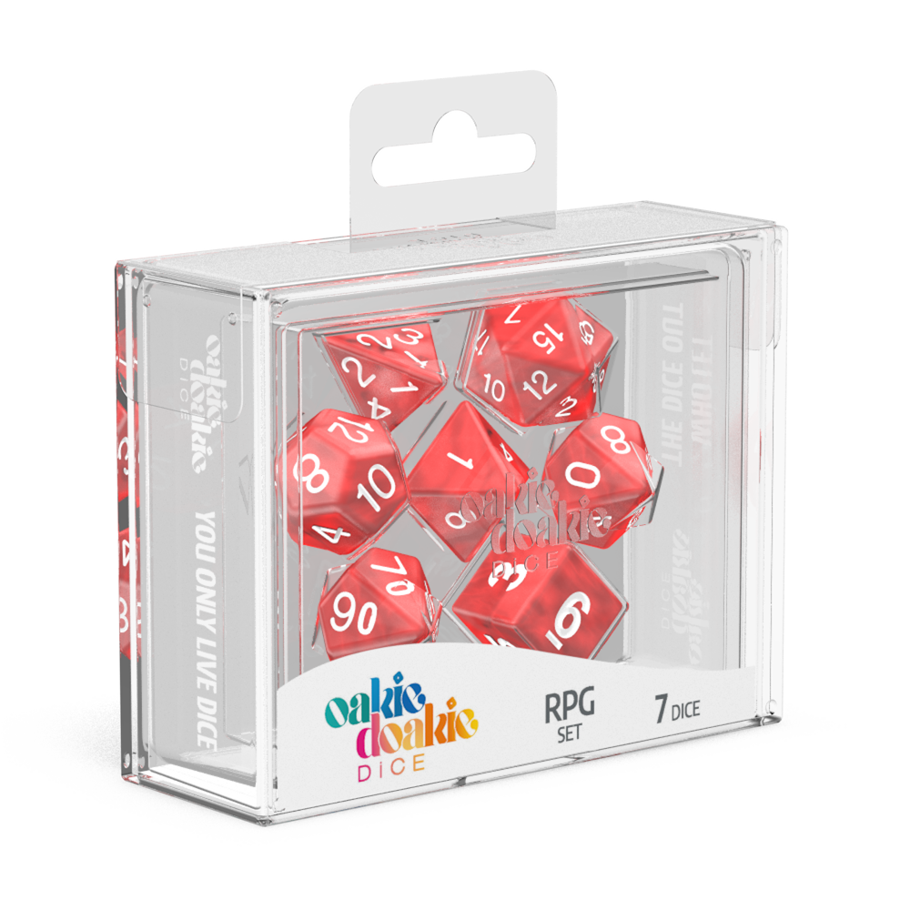 RPG 7 Dice Set Oakie Dokie - Marble Red