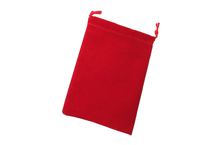 Dice Bag - Large Suedecloth - Red