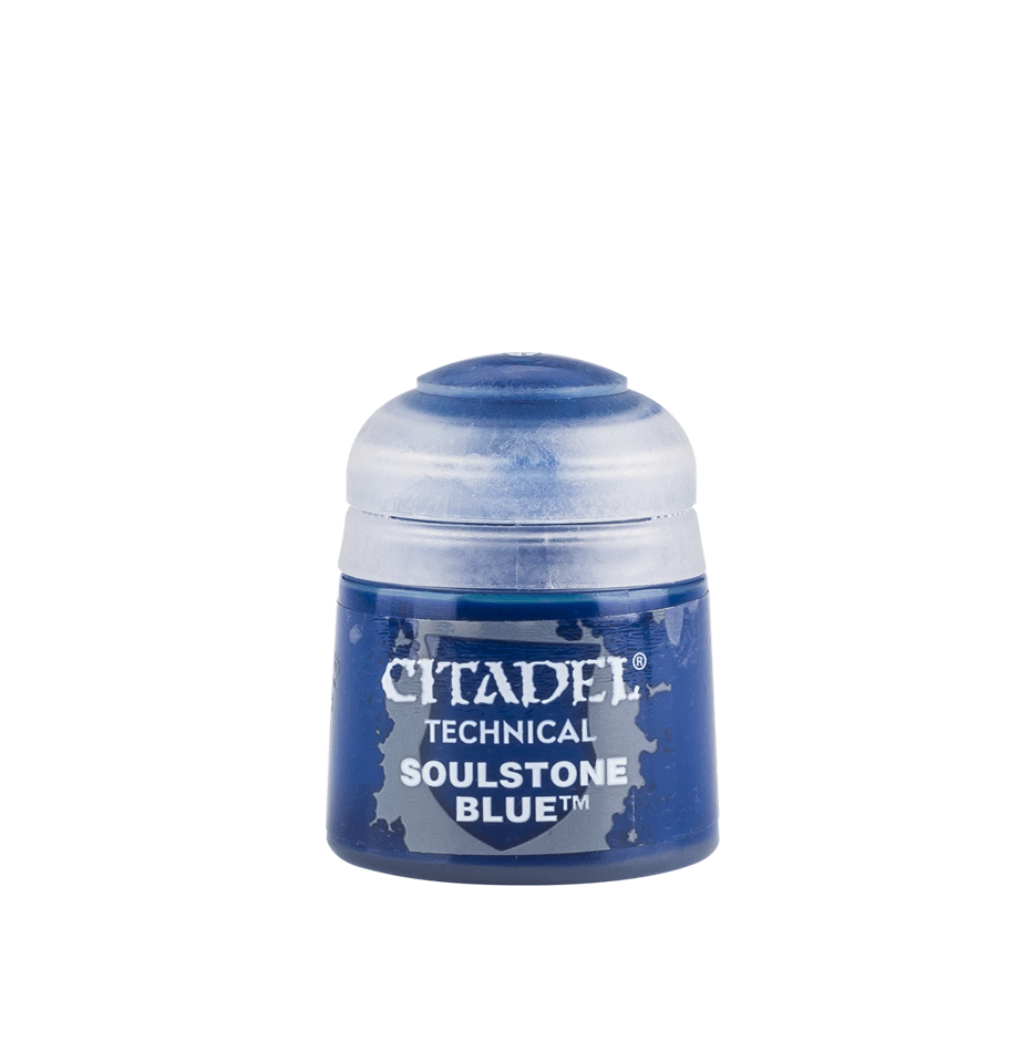a bottle of blue paint with a white background