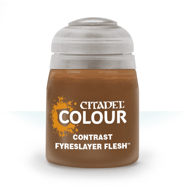a bottle of caramel colored paint on a white background
