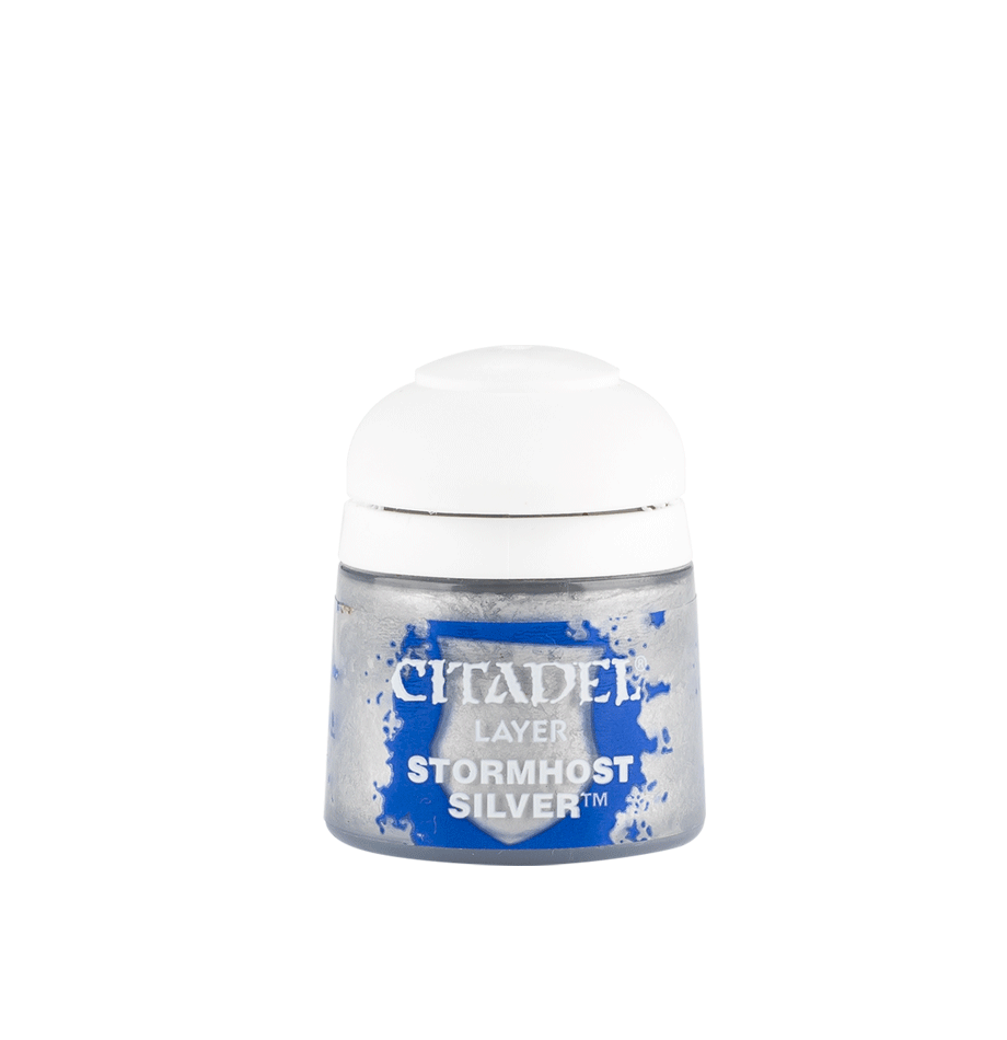 a bottle of silver paint with a white cap