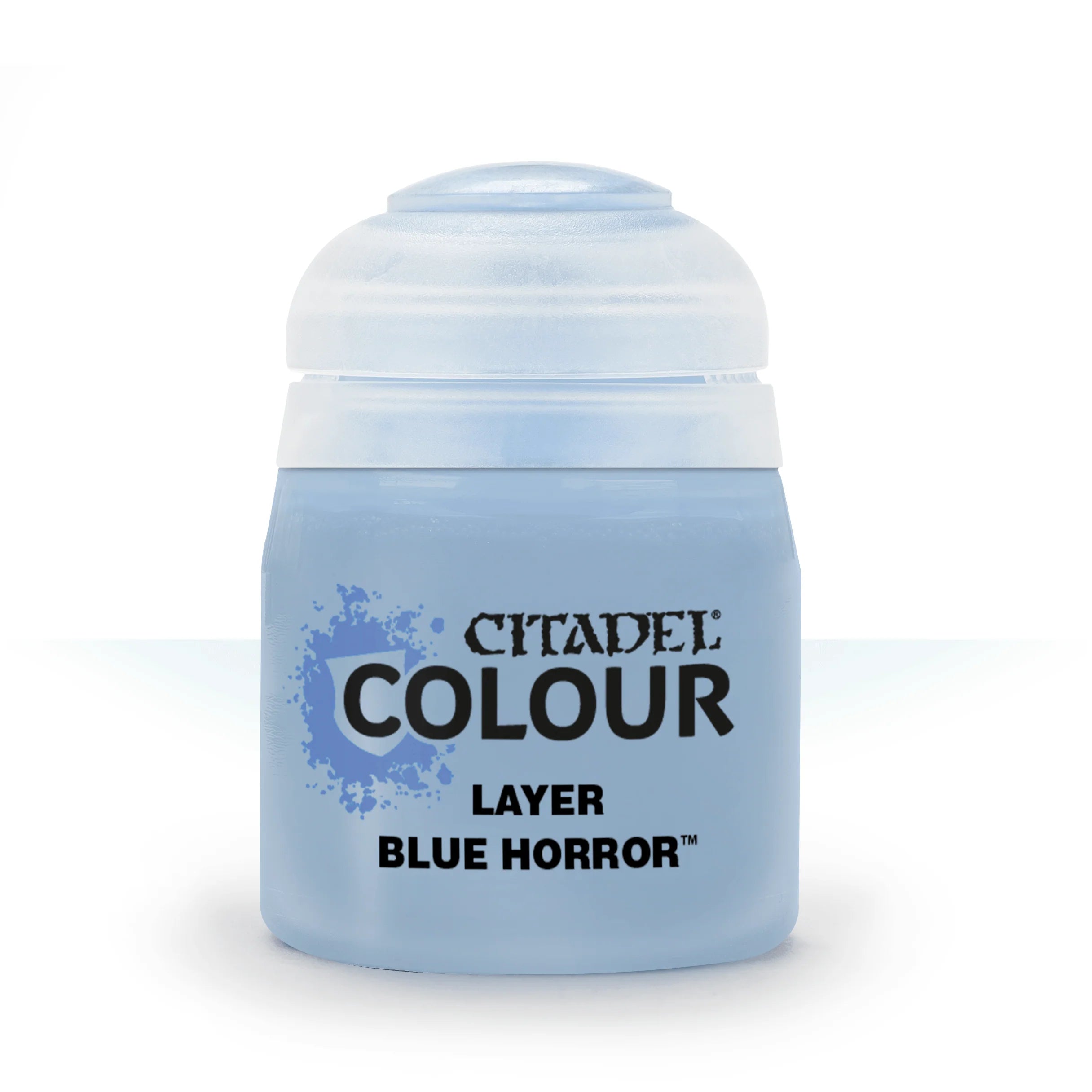 a bottle of blue color on a white background