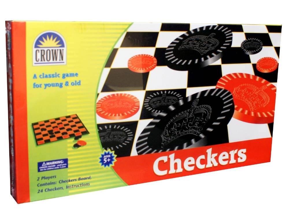 a box of checkers on a white background